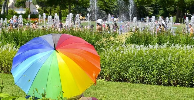 photo  lors des épisodes de chaleur, le parc monod, au mans, est un refuge pour les familles en quête de fraîcheur.  &copy;  le maine libre – yvon loue 