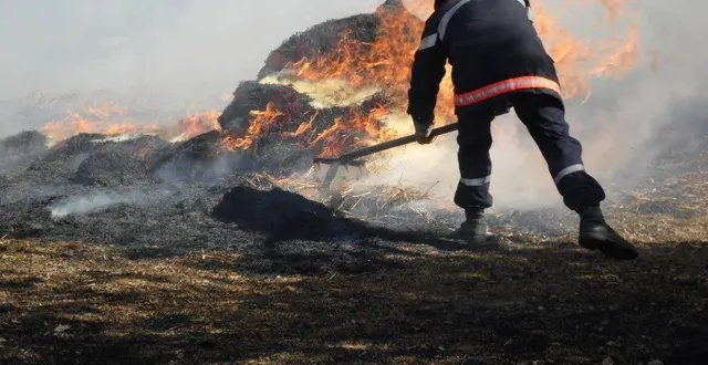 photo  des hectares de chaume ont été détruits en sarthe ce samedi 9 juillet 2022.  &copy;  photo archives le maine libre 