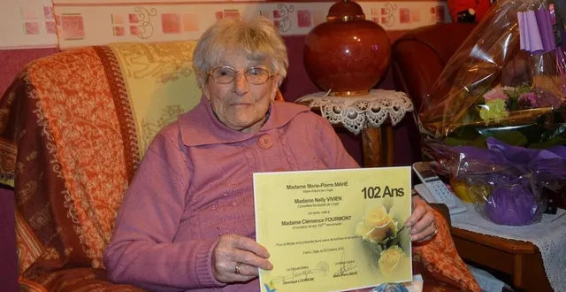 photo  clémence fourmont lors de ses 102 ans.  &copy;  ouest-france 