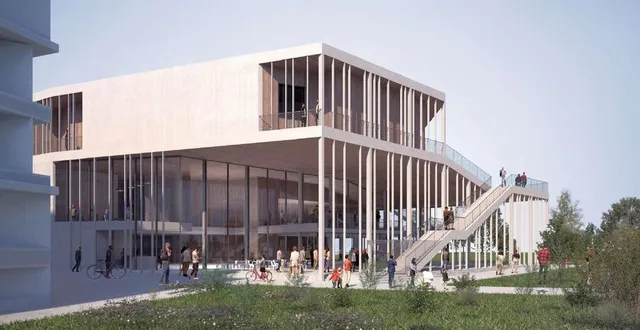 photo  la façade principale du futur chabada.  &copy;  hérault arnod architectures 