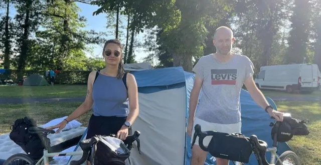 photo  émeline et son père cyrille ont emprunté une partie de la véloscénie pour leurs vacances à vélo.  &copy;  ouest-france 