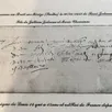 photo le certificat de naissance de rené jodeaux en 1653.
