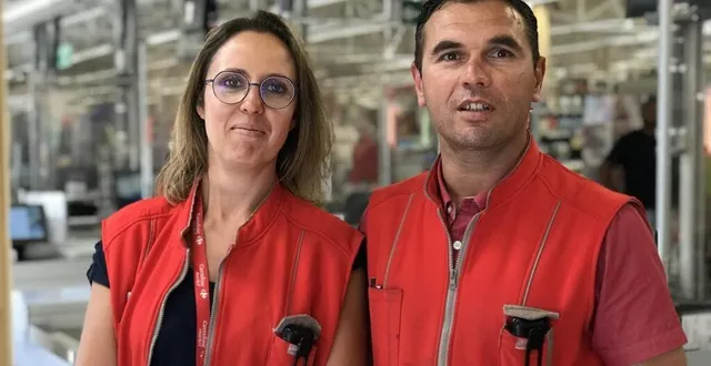 photo  karen yvon et mikaël cretel sont à la tête du carrefour market de la rue de champagne, à argentan (orne) depuis le 1er décembre 2015.  &copy;  ouest-france 