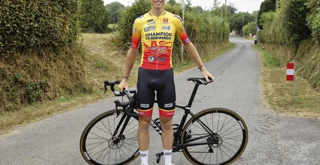 photo  le champion de normandie de cyclisme sur route julien jamot, coureur du vc rouen 76 (seine-maritime) et originaire de sottevast (manche), près de cherbourg, lors d’un reportage, chez lui, mercredi 3 août 2022.  &copy;  christian jézéquel 