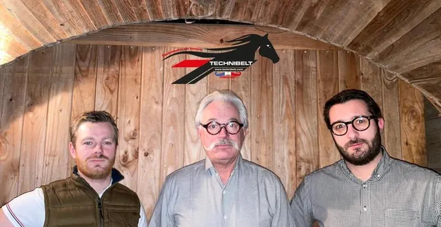 photo  jacques maupiler, fondateur de technibelt, entouré de ses fils, clovis et césar.  &copy;  clovis maupiler 