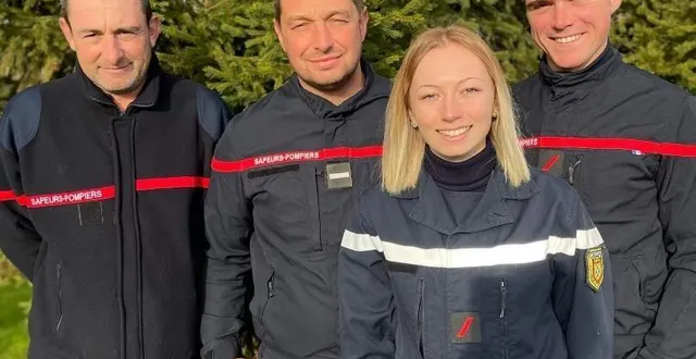 photo  de gauche à droite frédéric le beau-père, anthony l’oncle, lucie la benjamine et pierrick le compagnon, une famille engagée au service de la population.  &copy;  le maine libre 
