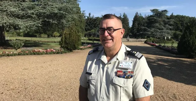 photo  le colonel hervé de solages, nouveau chef de corps du prytanée national militaire, le lundi 29 août 2022.  &copy;  le maine libre 