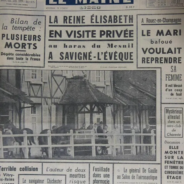 photo la une du maine libre du 26 mai 1967.  ©  archives le maine libre