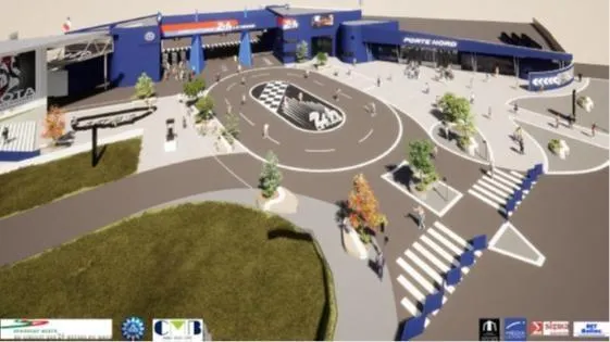 photo  la couleur bleue est conservée dans la future entrée nord.  &copy;  syndicat mixte 