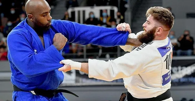 photo  joseph terhec (à droite) avait battu teddy riner lors des championnats de france par équipes, en 2020.  &copy;  archives ouest-france 