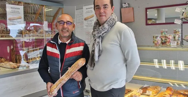 photo  éric et mathieu cartier sont les repreneurs de la boulangerie de jacky thiélin.  &copy;  ouest-france 