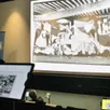 photo l’œuvre « guernica », de picasso, projetée lors de la soirée d’inauguration de la micro-folie de sablé, jeudi 13 octobre 2022.
