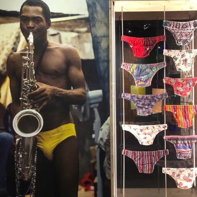 photo vue de l’exposition consacrée à fela kuti à la cité de la musique, à paris.  ©  philippe richard, ouest-france