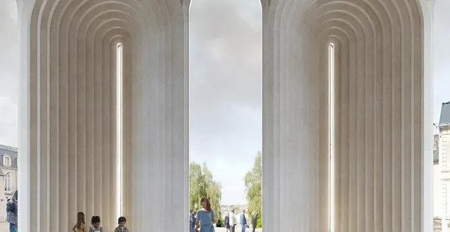 photo  la galerie conçue par l’architecte japonais kengo kuma s’ouvre sur la montée saint-maurice.  &copy;  kengo kuma & associates – image by l’autreimage 