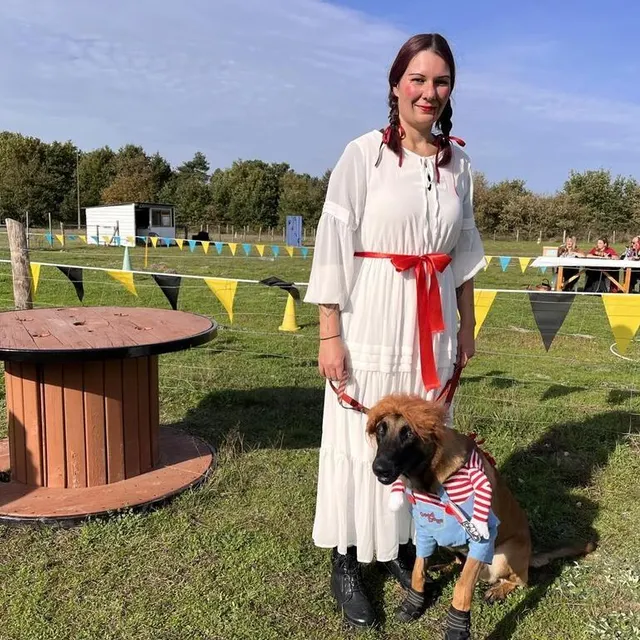 photo sophie accompagné de sherkan, malinois de 1 an.  ©  ouest-france