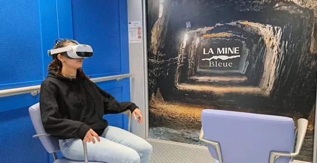 photo  munis d’un casque de réalité augmentée, les visiteurs « empêchés » peuvent découvrir la mine bleue de manière virtuelle.  &copy;  ouest-france 