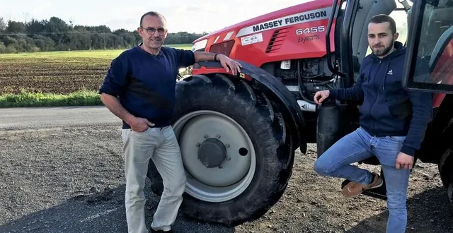 photo  antoine trenaulay est devenu l’associé de son père agriculteur, le 1er novembre 2022. en travaillant à deux, ils forment une équipe suffisante pour reprendre les parts de l’ancien associé de nicolas trenaulay.  &copy;  le maine libre 