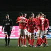 photo  le fc flers, ici en train de fêter un but, a été accroché par la maladrerie d’adrien roger (à gauche). 