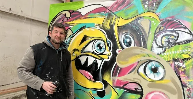 photo  olivier chéron participe à sa première compétition de graff à alençon (orne).  &copy;  ouest-france 