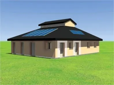 photo  la ville a voté, lundi soir, la réalisation d’un nouveau vestiaire (ici en image) pour le stade de courteille. équipé notamment de panneaux photovoltaïques et d’une pompe à chaleur, le bâtiment devrait fonctionner en autoconsommation, tant en termes d’éclairage, que de chauffage ou de production d’eau chaude.  &copy;  dr 