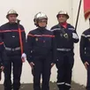 photo  quatre sapeurs-pompiers volontaires ont été promus et le chef de centre a été décoré. 