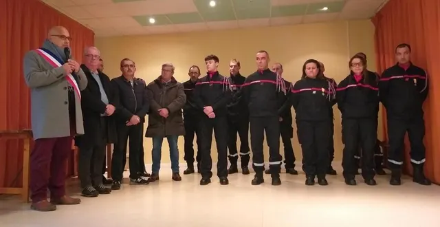 photo  le centre de secours de thoiré-sur-dinan/flée, qui intègre également jupilles et beaumont-pied-de-bœuf, a célébré la sainte-barbe samedi 10 décembre 2022.  &copy;  le maine libre 