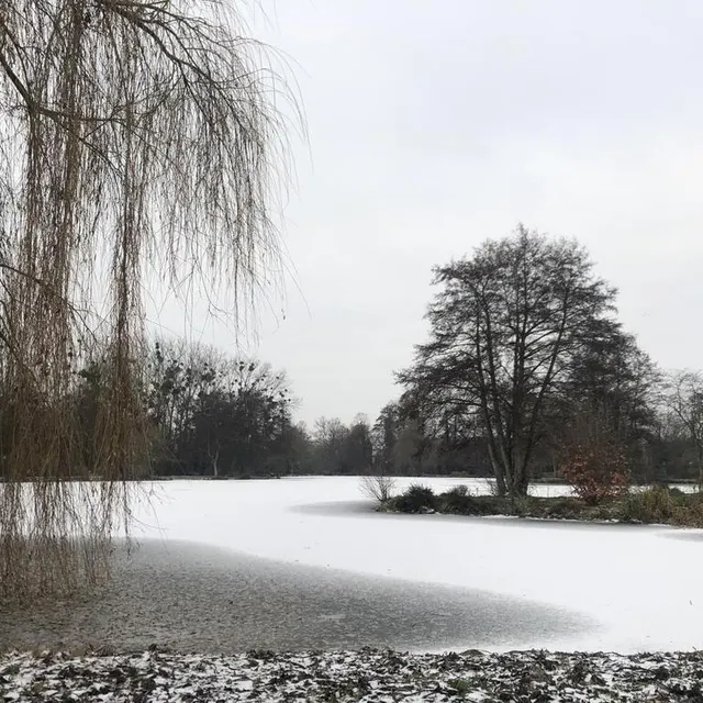 photo la neige a recouvert le plan d’eau de la noé à argentan.  ©  ouest-france