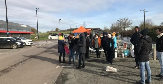 photo  tout au long des deux jours, jeudi 15 et vendredi 16 décembre 2022, les différentes équipes ont fait grève sur le site de l’entreprise thermocoax, à caligny, dans l’orne.  &copy;  ouest-france 