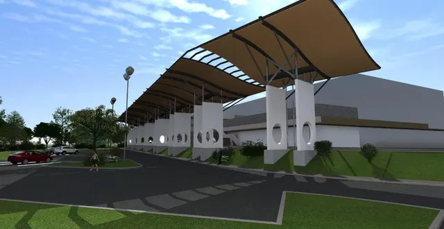 photo  dans quelques mois, l’entrée du centre aquatique.  &copy;  ville le mans 