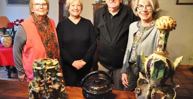 photo  le bureau de l’association potiers et patrimoine de ligron a porté ce projet de bout en bout. de gauche à droite : geneviève naudé trésorière, brigitte vaidis présidente, bernard vitour vice-président et marie-france thérouin secrétaire.  &copy;  le maine libre 