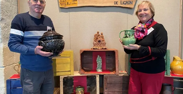 photo  bernard vitour et brigitte vaidis, de l’association potiers et patrimoine de ligron, réfléchissaient depuis un an à la mise en place de cette exposition, à la flèche.  &copy;  ouest-france 