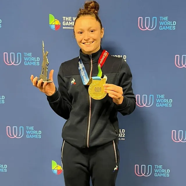 photo candy brière-vetillard a décroché l’or des jeux mondiaux.  ©  acro sarthe