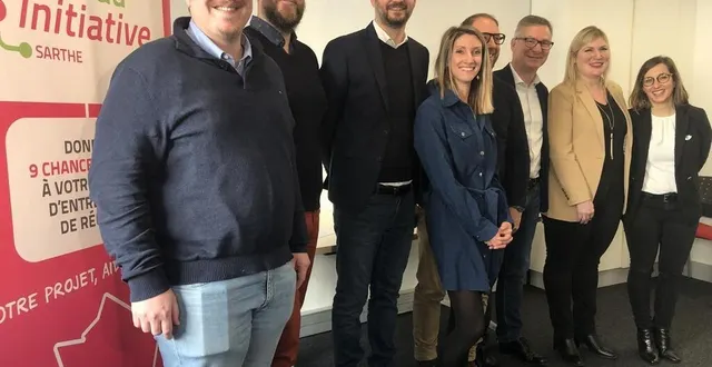 photo  les dirigeants d’initiative sarthe ont présenté, vendredi 20 janvier 2023, dans leurs locaux manceaux, des porteurs de projets et des parrains.  &copy;  ouest-france 