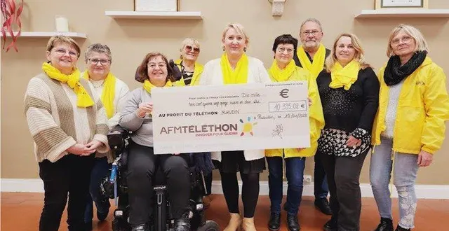 photo  un chèque de 10 395,02 € a été remis à l’afm téléthon par l’association téléthon à ruaudin.  &copy;  le maine libre 