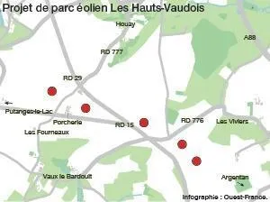 photo le nouveau projet ne comporte plus que cinq éoliennes.  ©  ouest-france