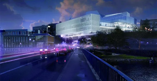 photo  le futur visage du palais des congrès et de la culture du mans, impressionnant, a été dévoilé par le maire stéphane le foll ce vendredi 27 janvier 2023.  &copy;  agence guervilly-mauffret 