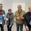 photo  de gauche à droite : denis lepagneul (webmaster ville d’argentan), brigitte gasseau (maire de sévigny), michel lerat (maire de boischampré) et alain lolivier (maire d’écouché-les-vallées) lors de la présentation d’intramuros. 