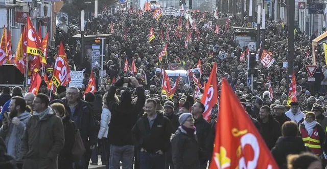 photo  au mans, les manifestants emprunteront ce mardi 31 janvier 2023 un parcours inversé par rapport à celui du dernier cortège, le 19 janvier 2023.  &copy;  archives le maine libre – denis lambert 
