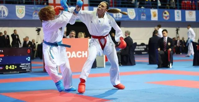 photo  la sarthoise eva livet n’est pas parvenue à franchir les huitièmes de finale, aux championnats d’europe jeunes de larnaca, vendredi 3 février.  &copy;  ff karaté 