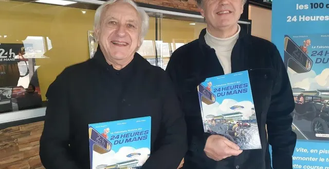 photo  denys ezquerra et bruno palmet ont présenté leur deuxième bande dessinée sur le thème des 24 heures du mans.  &copy;  ouest-france 