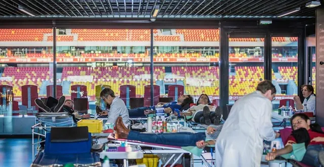 photo  la 7e édition des 24 heures du don de sang a eu lieu le mercredi 8 février 2023, au stade marie-marvingt du mans (sarthe).  &copy;  olivier faure/le mans stadium 