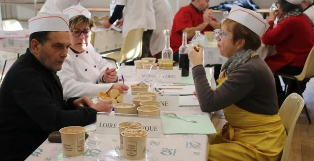 photo  une trentaine de professionnels étaient réunis à mamers (sarthe) pour désigner le meilleur pot de rillettes au concours national de la fabrication des rillettes sarthoises, samedi 11 février 2023.  &copy;  ouest-france 