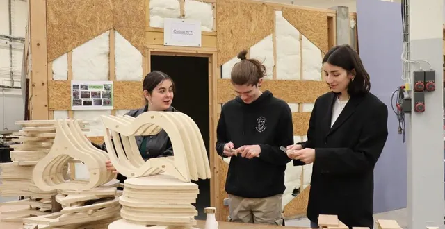 photo  elisa, killian, tiffaine créent des nichoirs pour les martinets, qui ont la particularité de « tout faire en volant : dormir, manger, se reproduire ».  &copy;  ouest-france 