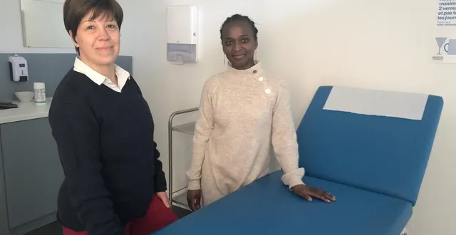 photo  de gauche à droite, sylvie sarraj, infirmière et tambati boinali, sage-femme ont repris, depuis janvier 2023, leurs consultations dans la nouvelle extension du centre de santé olympe-de-gouges au mans (sarthe).  &copy;  ouest-france 