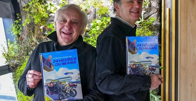 photo  les auteurs de « la fabuleuse histoire des 24 heures du mans », denys ezquerra et bruno palmet.  &copy;  le maine libre – yvon loué 