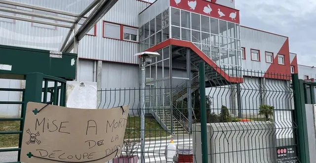 photo  des salariés de snv à la chapelle-d'andaine, dans l’orne, ce sont mis en grève pour protester contre le déplacement de l’atelier découpe de dinde, prévu à l’horizon 2024.  &copy;  ouest-france 