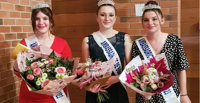 photo  de gauche à droite, océane meziere, 2e dauphine, honorine doineau, élue miss canton de bonnétable et alysia terouinard, 1re dauphine.  &copy;  le maine librel 