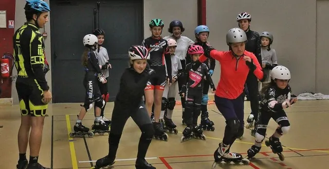 photo  les jeunes patineurs saboliens, ici à l’entraînement au gymnase de l’hippodrome mercredi 8 mars 2023, vont pouvoir s’entraîner avec le champion du monde français elton de souza.  &copy;  ouest-france 