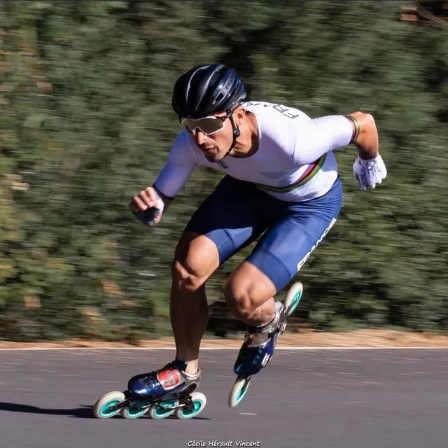 photo le champion du monde français de roller de vitesse elton de souza animera un stage à sablé-sur-sarthe, les 25 et 26 mars 2023.  ©  cécile hérault vincent