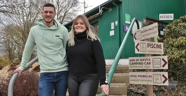 photo  max swiatkiewiez et amélie lebreton sont les nouveaux gérants du camping municipal de sablé-sur-sarthe depuis mars 2023.  &copy;  ouest-france 